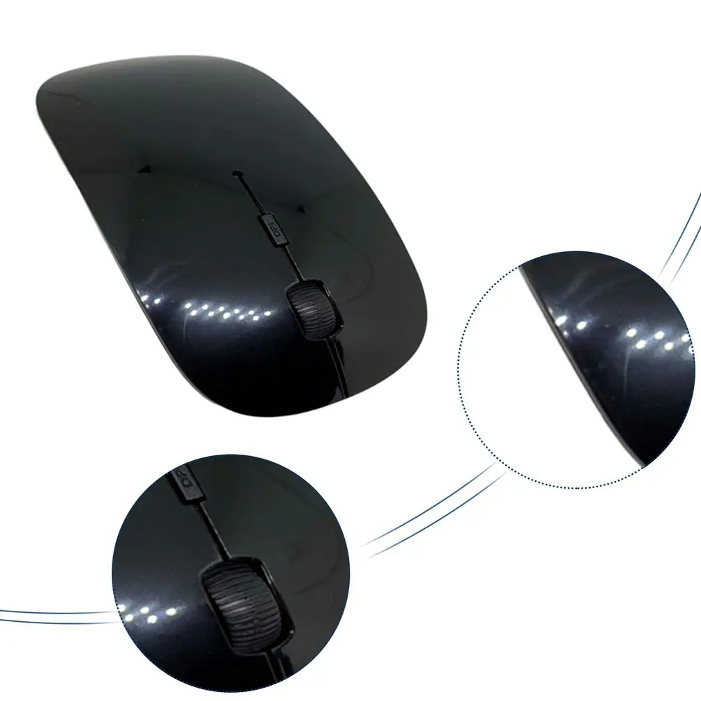 

USB Optical Wireless Mouse Receiver Super Ultra Thin Slim Mouse Cordless Mice for Game Computer PC Laptop Desktop