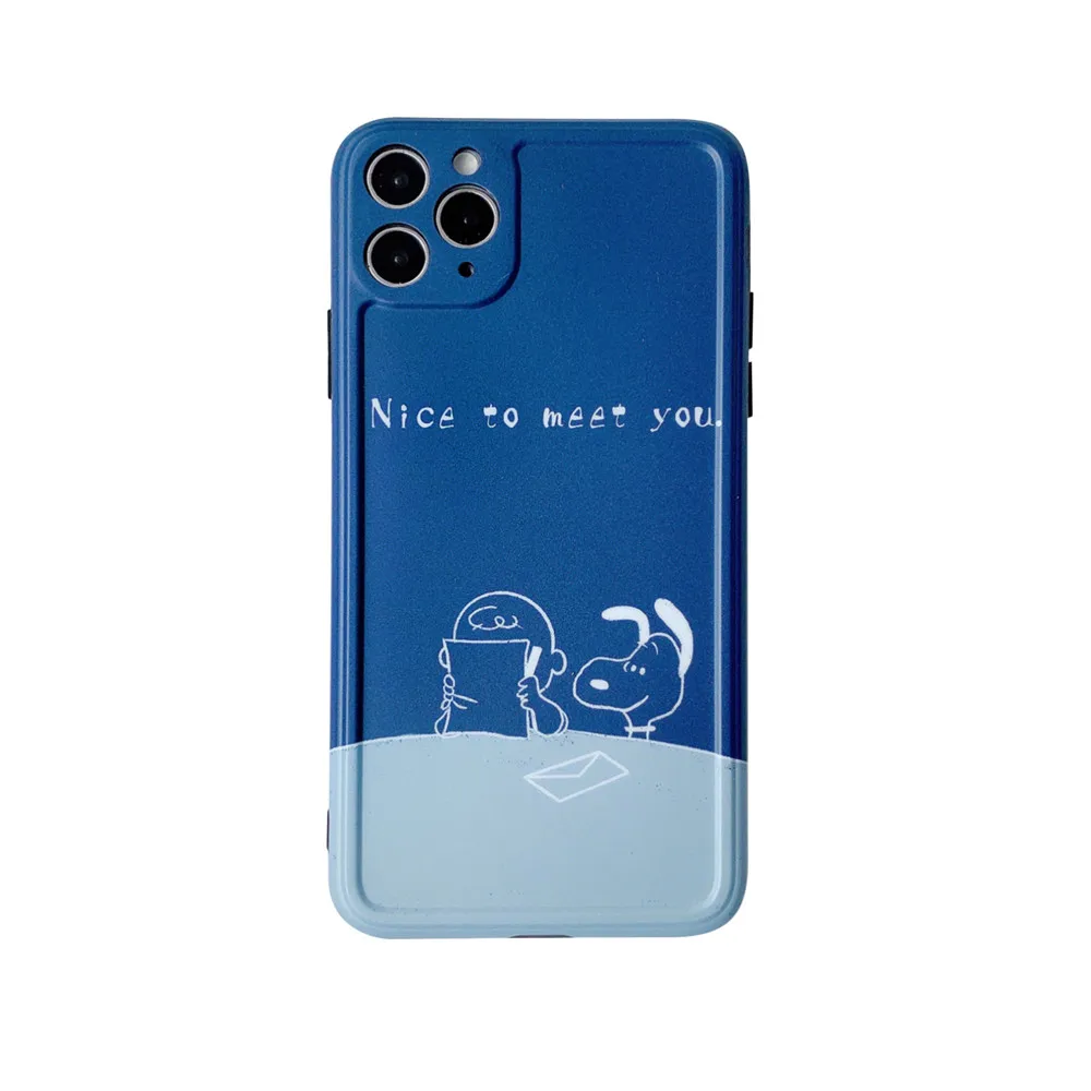 Мультяшный чехол для телефона iPhone 7 8 Plus XR Синий из ТПУ X XS 11 Pro Max 10