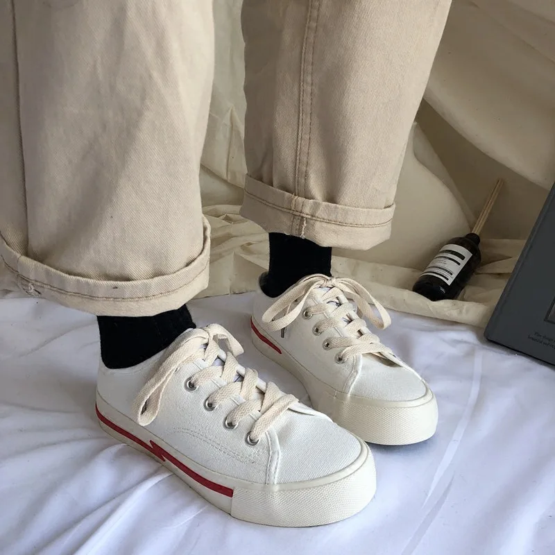 Весенние новые стильные женские парусиновые туфли в стиле ретро повседневные