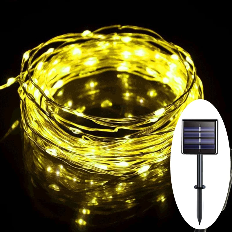 

10m 20m Solar Light Outdoor Holiday Light Led Copper Wire String Lamp Solar Power Led Light Wedding Party Outdoor Solar Lamp.