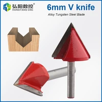 6mm v groove milling cutter bit cnc engraving milling cutter 90 degree wood carving knife 3d tungsten carbide cutting tool