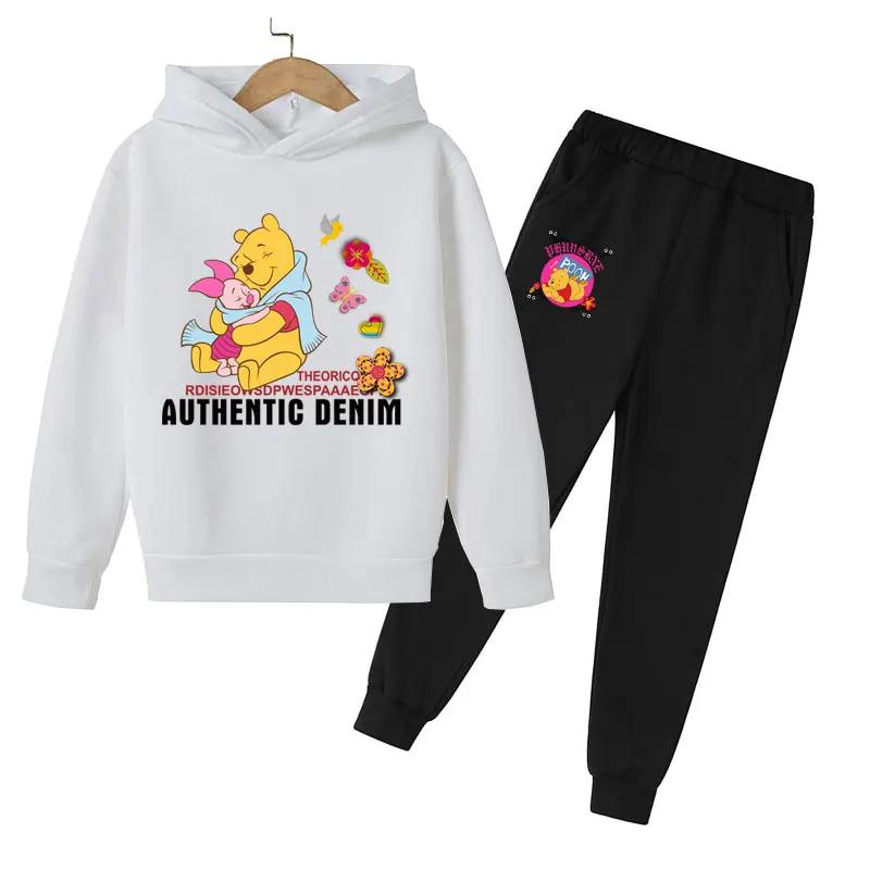 

Children's Winnie the Pooh Cute Hoodie Set Anime Casual Top Cotton Hoodie Gift Animation Fun Boy/Girl 2022 New