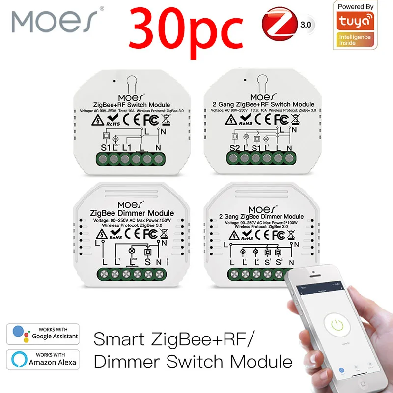 

Moes Zigbee Tuya Smart Switch Smart Home Tuya Zigbee 3.0 Dimmer Light Switch Smart Home Google Devices Controller Google Alexa