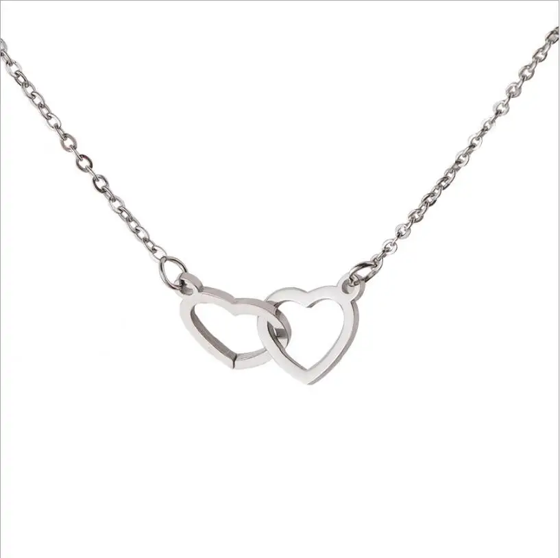 3 шт./лот зеркальная полированная нержавеющая сталь двойная любовь сердце крест