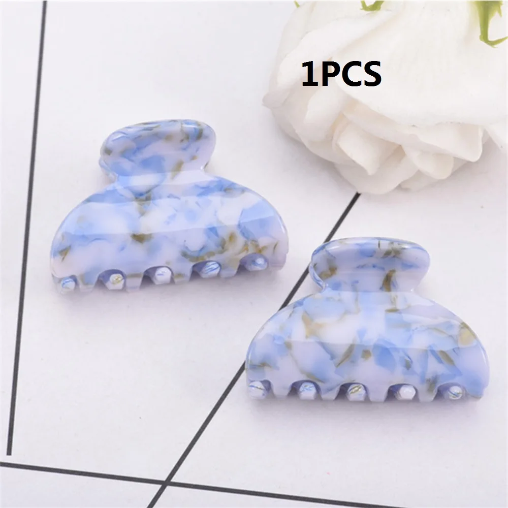 blue Новая мода женские морские раковины заколки для волос зажим ацетат Смола Цветочный Принт маленькие зажимы для волос Захваты конский хвост заколки, аксессуары - Цвет: blue