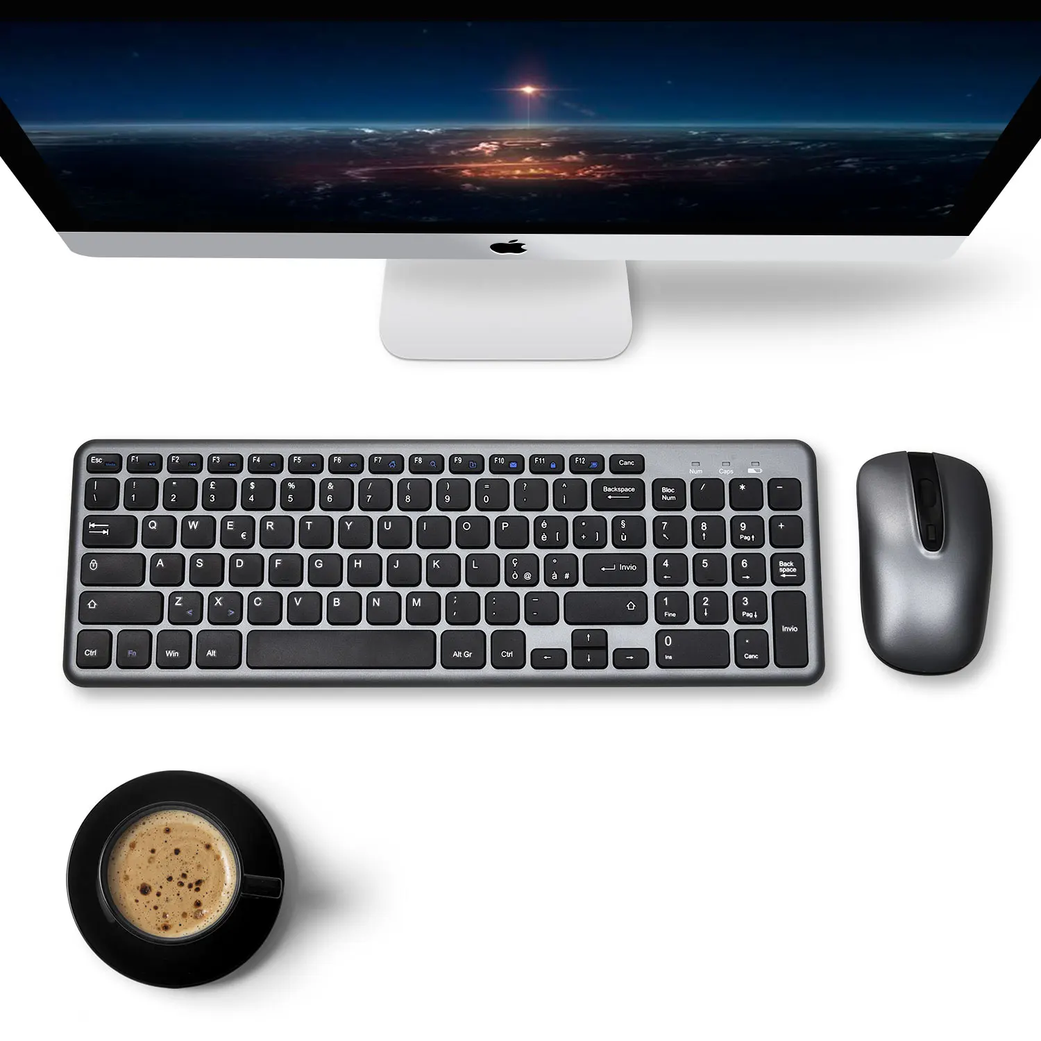 

2,4G Беспроводная клавиатура и мышь, комбинированная раскладка, портативная эргономичная мини-мультимедийная клавиатура, совместимая с ноут...