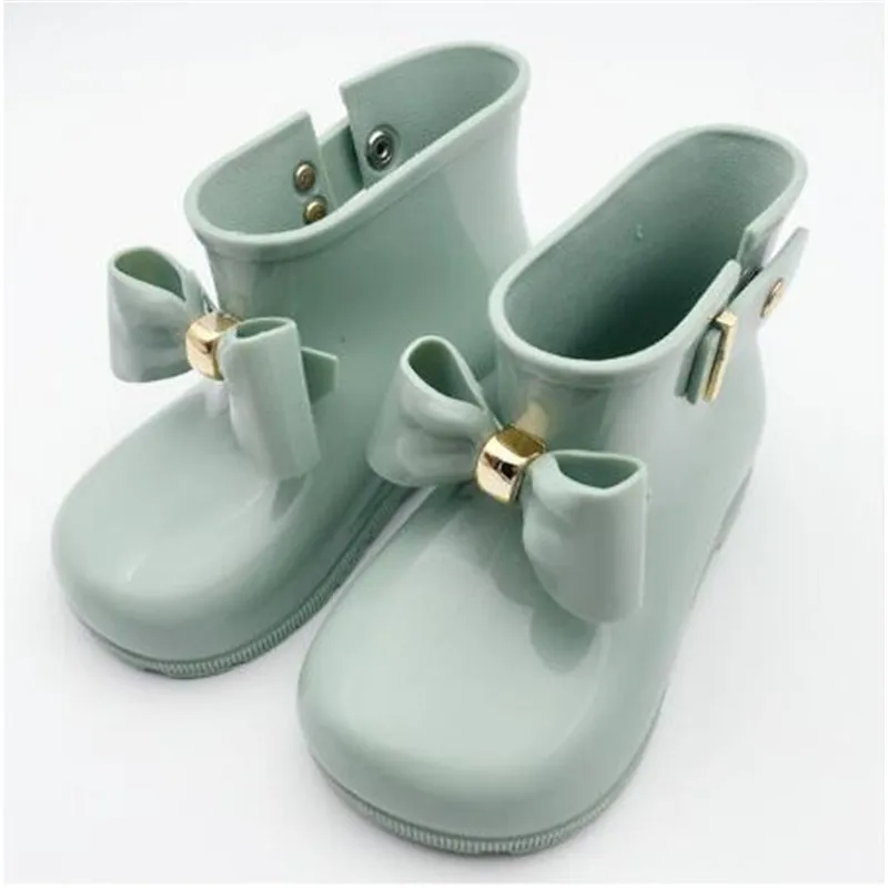 Mini Melissa/непромокаемые резиновые сапоги для девочек с бантиком Новинка 2020 года