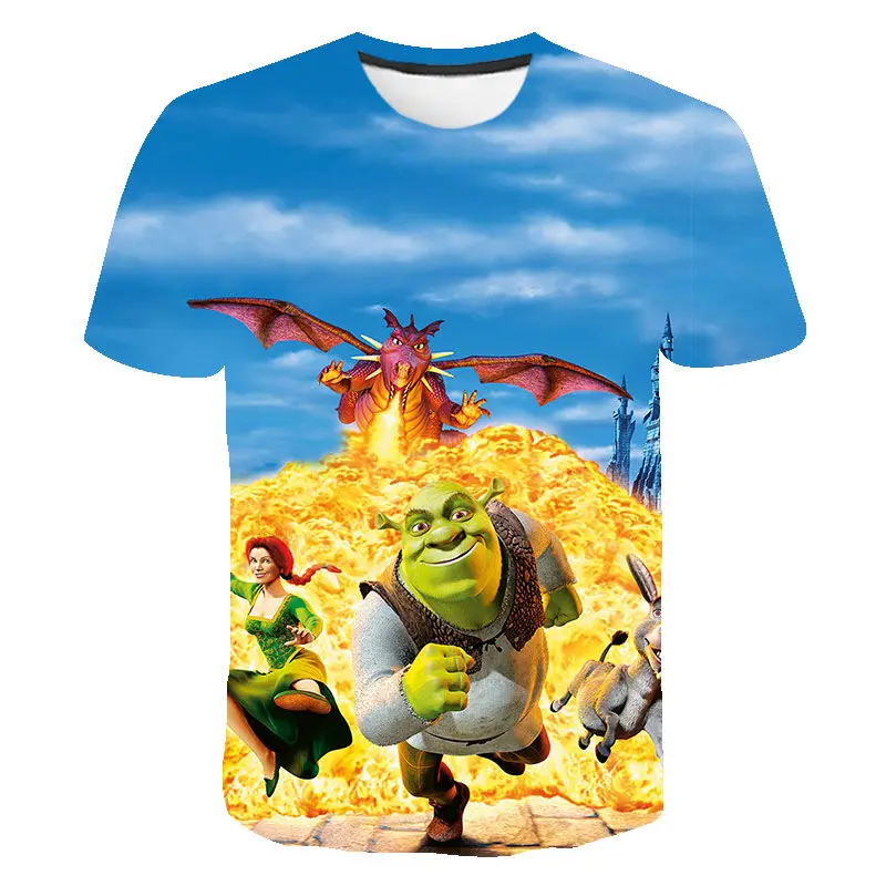 

Movie Shrek Summer 3D Printed T Shirts Casual Men Women Children Fashion Short Sleeve Boy Girl Kids Cool Streetwear Cotton Tops