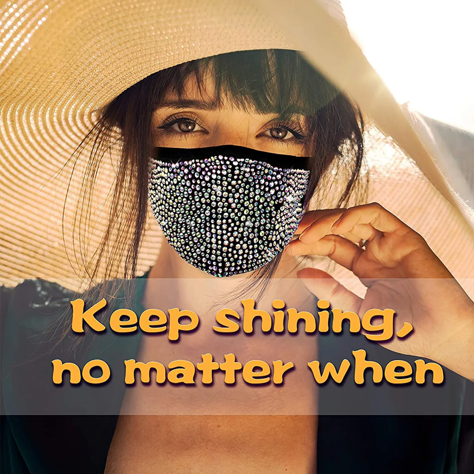 Модный комплект из 3 предметов к требованиям заказчика Сверкающие стразы маска