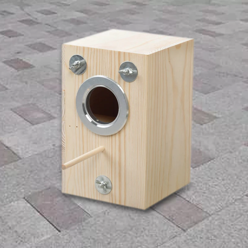 

2021 New Birds Breeding Incubator Box House Wooden Nest Parrot Home Cage Balcony Decoration Pet Accessories
