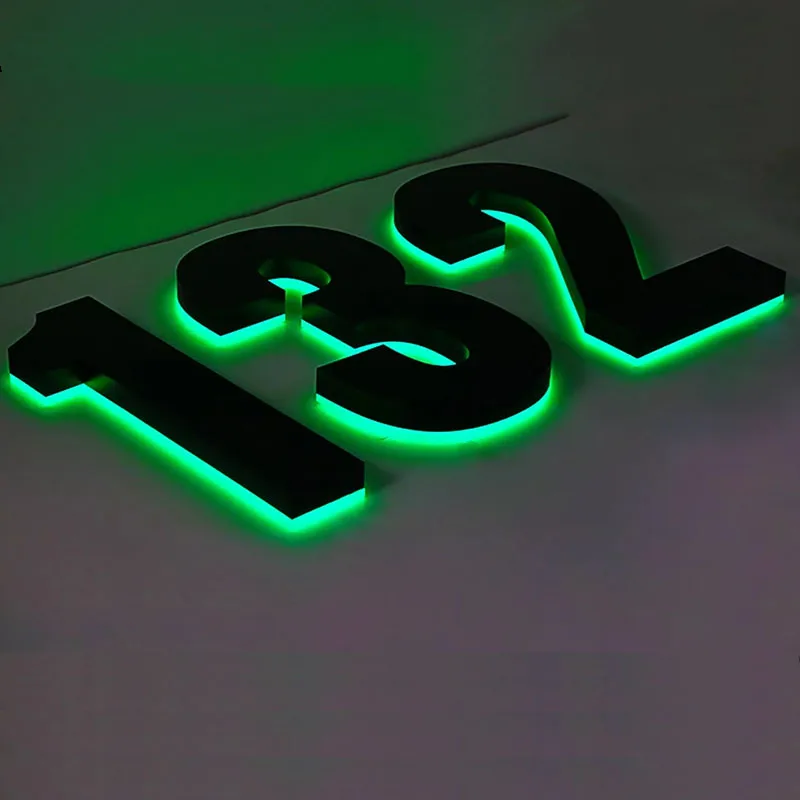 Табличка светодиодная из нержавеющей стали с металлическим освещением