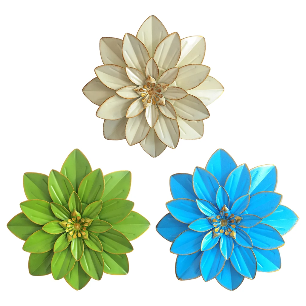

30cm Iron Flowers Wall Art Decor Garden Home Bathroom Bedroom Wall Hanging Sculpture Plaque Decoration for Indoor and Outdoor
