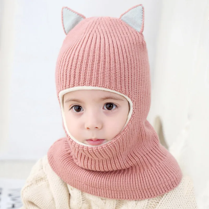 13 LOOZYKIT, Детские шапочки, шапка, комплект унисекс, детская одноцветная полосатая шапка+ шарф, Вельветовая защита ушей, ветрозащитная шапка, теплые детские шапки - Цвет: 13