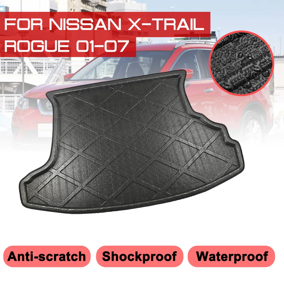 

Коврик для багажника автомобиля для Nissan X-Trail Rogue 2001-2007, водонепроницаемые напольные коврики, коврик для защиты от грязи, подкладка для груза