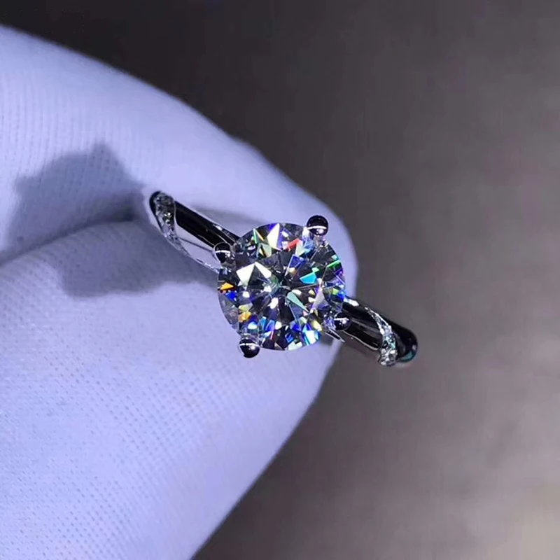 Кольцо из белого золота 18K диагональ 1 карат 2 карата 3 | Украшения и аксессуары