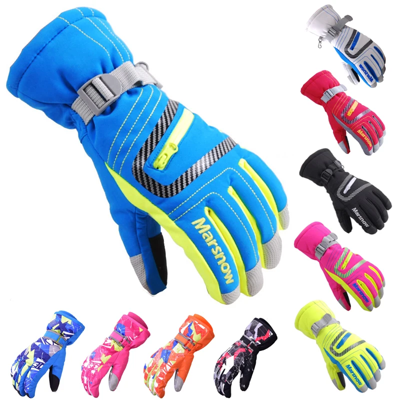 Winter Warm  Ski Gloves Outdoor Sport  Skiing Gloves Windproof men women Kids Mittens Waterproof Skiing Breathable Air S/M/L/XL