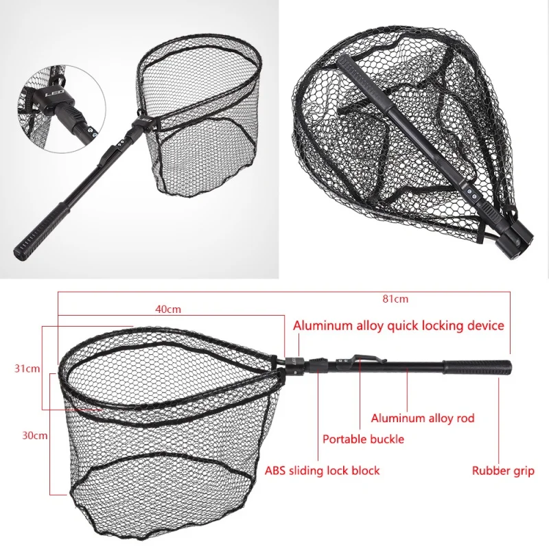 

Portable Aluminum Alloy Round Folding Fishing Net Fly Hand Dip Casting Net Fishing Tackle Poratable Landing Net