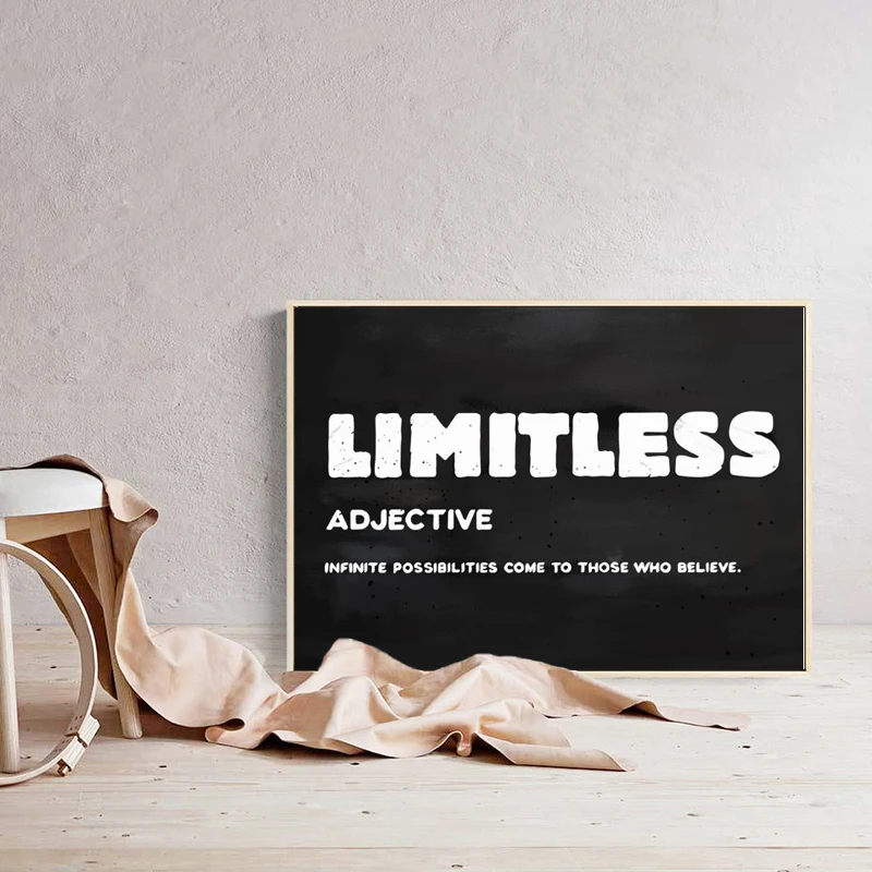 

Wall Art Painting LIMITLESS INSPIRATIONAL Poster and Print on Canvas Art Wall Decorative Painting for Living Room Home Decor