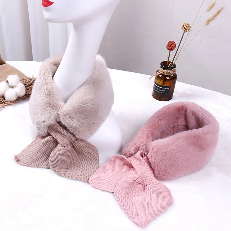 

Winter Scarf Luxury Faux Fur Warm Scarf Fashion Soft Plush Thicken Snood Scarves Shawl For Adult Kids