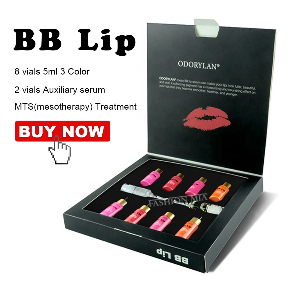 

10pcs Korean Lips Gloss Ampoule BB Lips Glow Serum Microneedle BB Cream Pigment 5ml Mesotherapy Treatment Beauty Coloring Kit