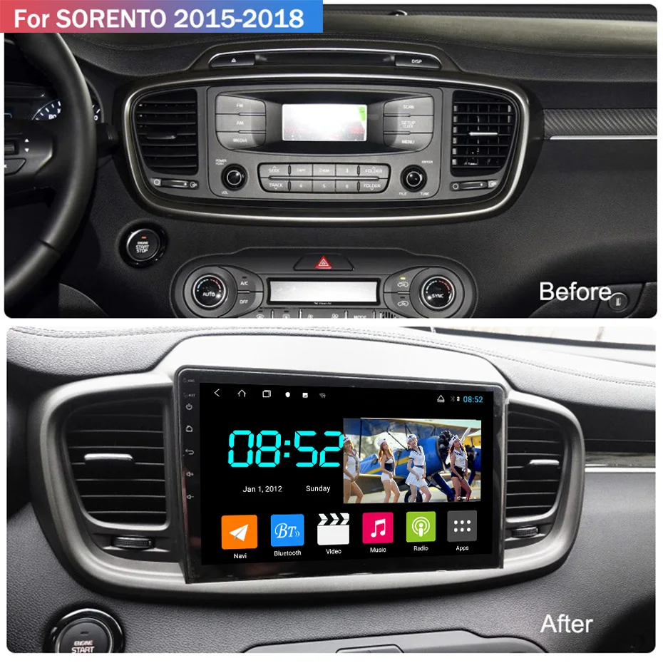 Android 8 1 автомобильный DVD 1din мультимедийная Navi система для Kia SORENTO 2015 2018