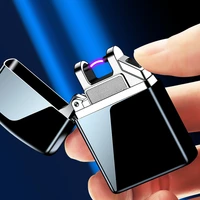 usb rechargeable single arc lighter metal windproof creative igniter cool cigarette lighters for men