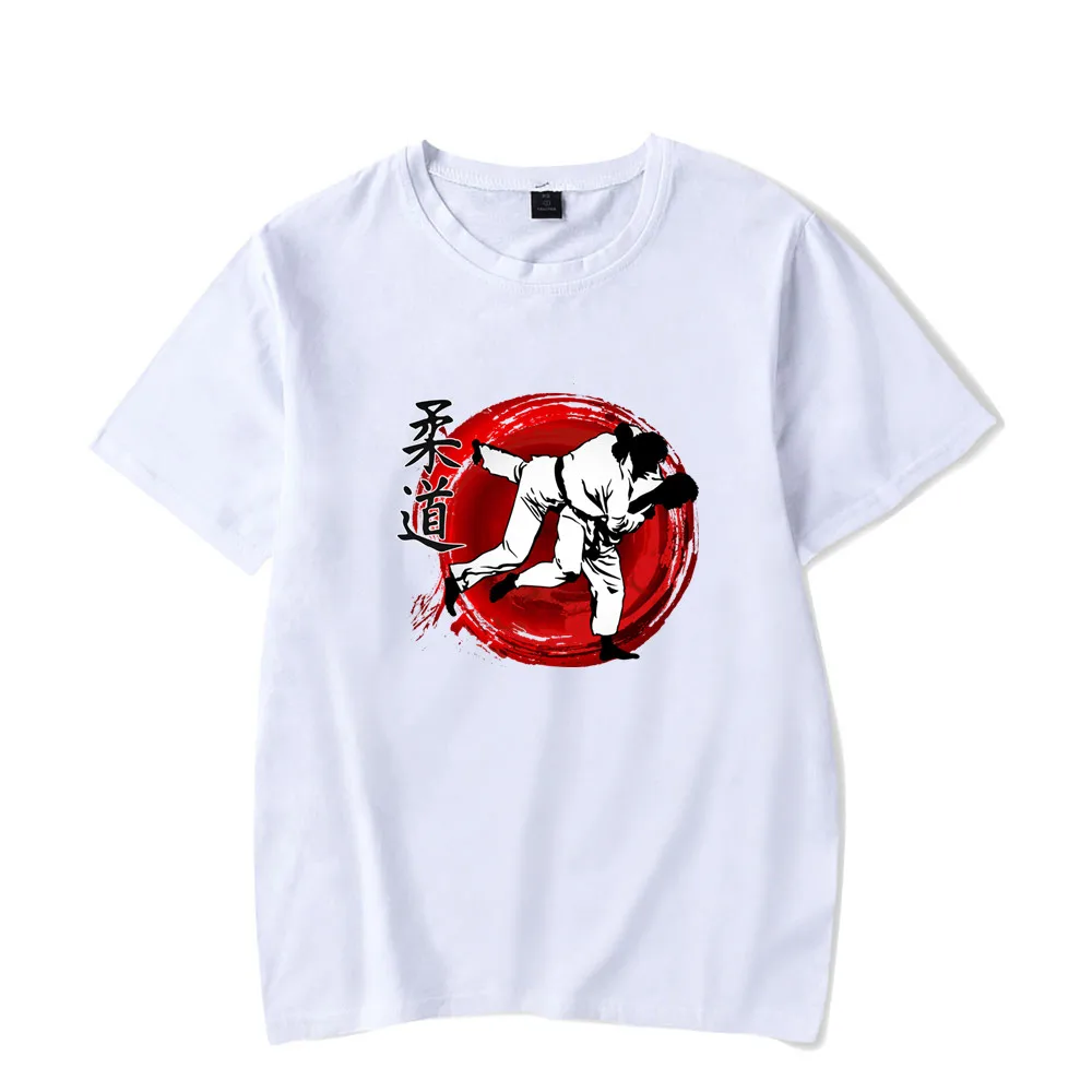 Забавная белая футболка Judo с акварельным принтом женские модные топы футболки