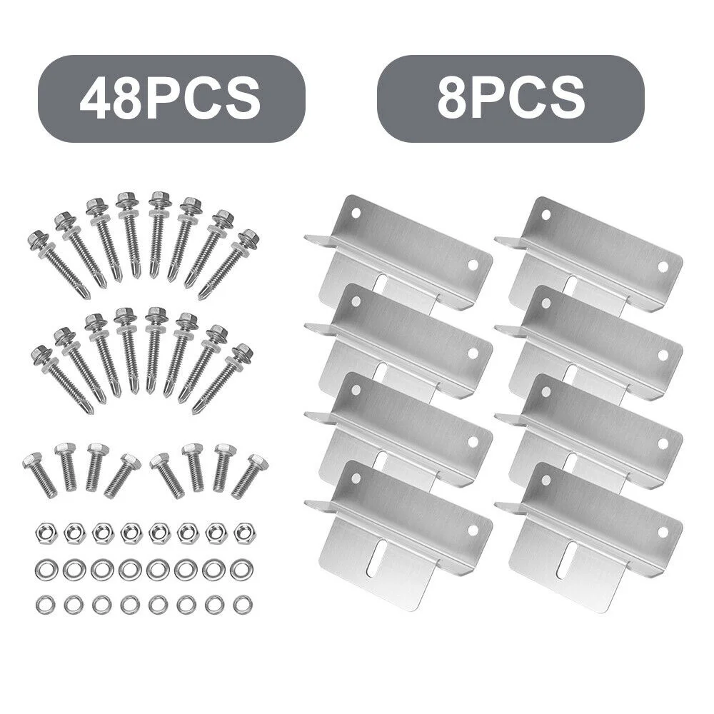 

8 Pcs Z-Shaped Aluminum Alloy Bracket For Solar Panel Photovoltaic Bracket Power Station Bracket Aluminum Alloy Solar Panel