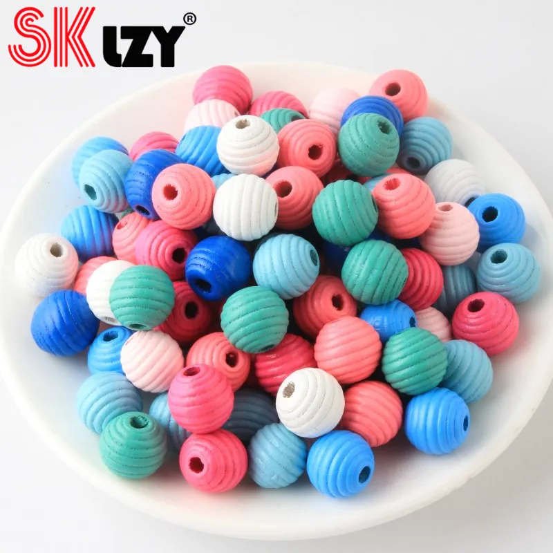 Натуральные круглые бусины из дерева с резьбой диаметром 14/20 мм для