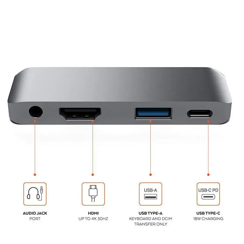 Тип USB C мобильный Pro Hub адаптер с PD зарядки 4K HDMI совместимость 3 0 и 5 мм разъем для