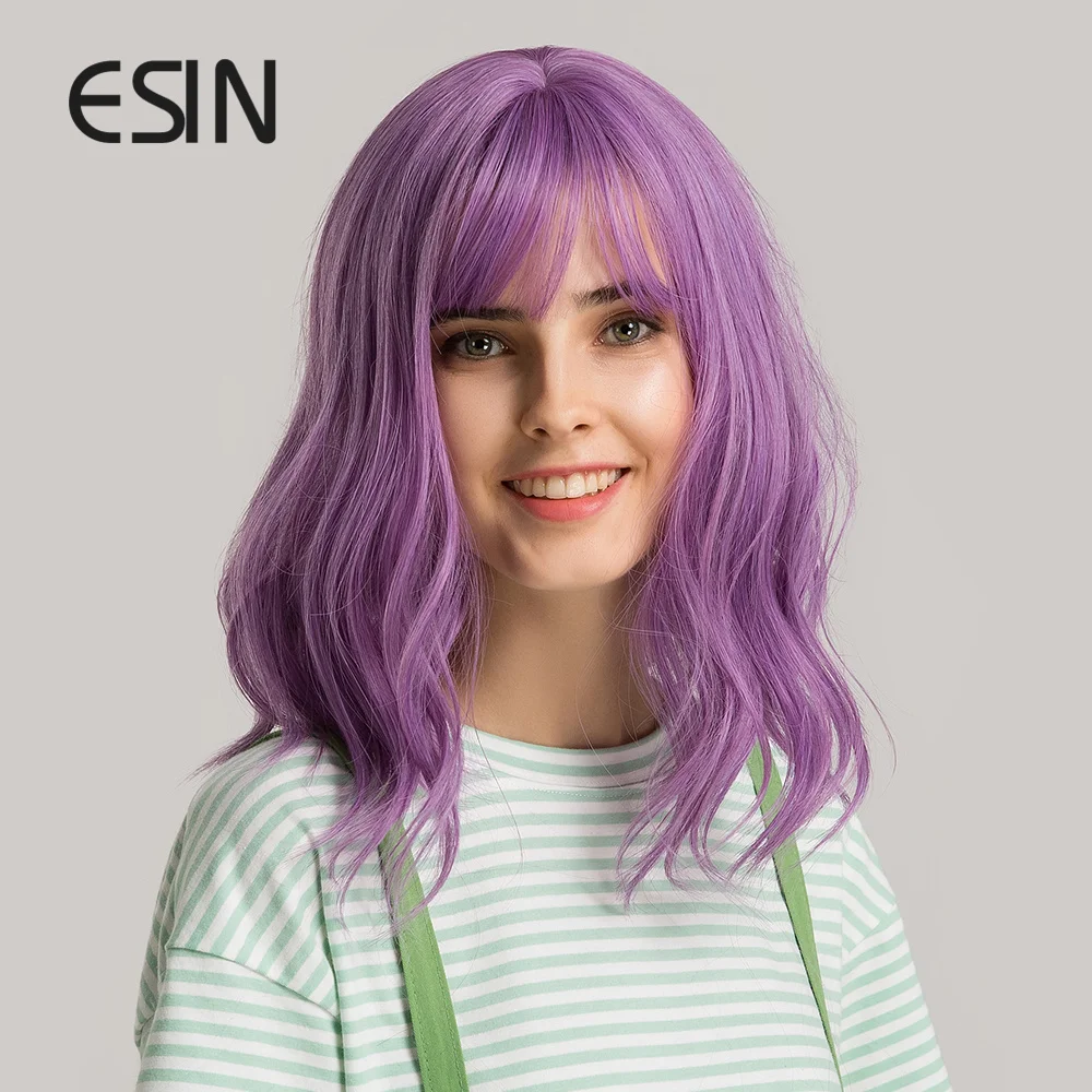 ESIN синтетические парики для женщин Омбре темные корни длинный волнистый парик с - Фото №1