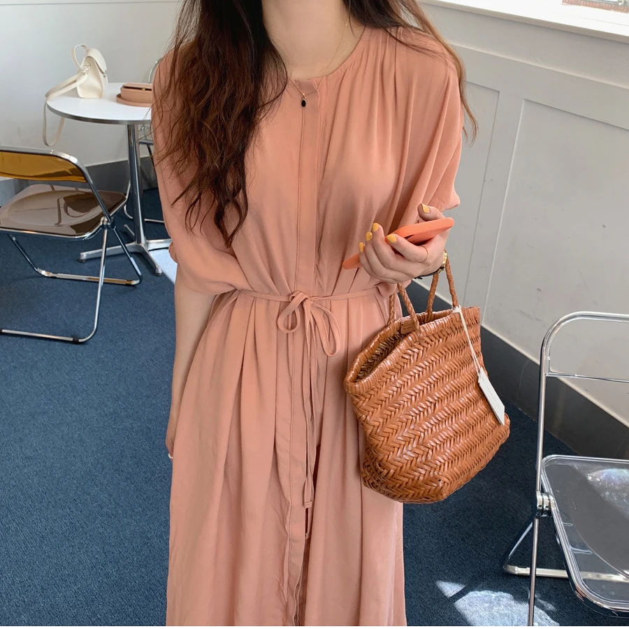 Женское длинное платье рубашка с поясом свободное повседневное пляжное коротким