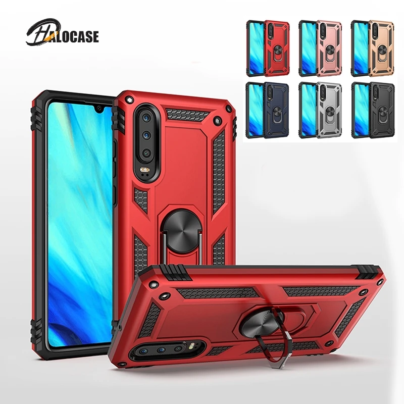 

Shockproof Armor Phone Case For Huawei P50 40 P30 Lite Pro Plus E 2019 5G Mate 30 40 20 X Phone Cover Magnetic Ring Kickstand