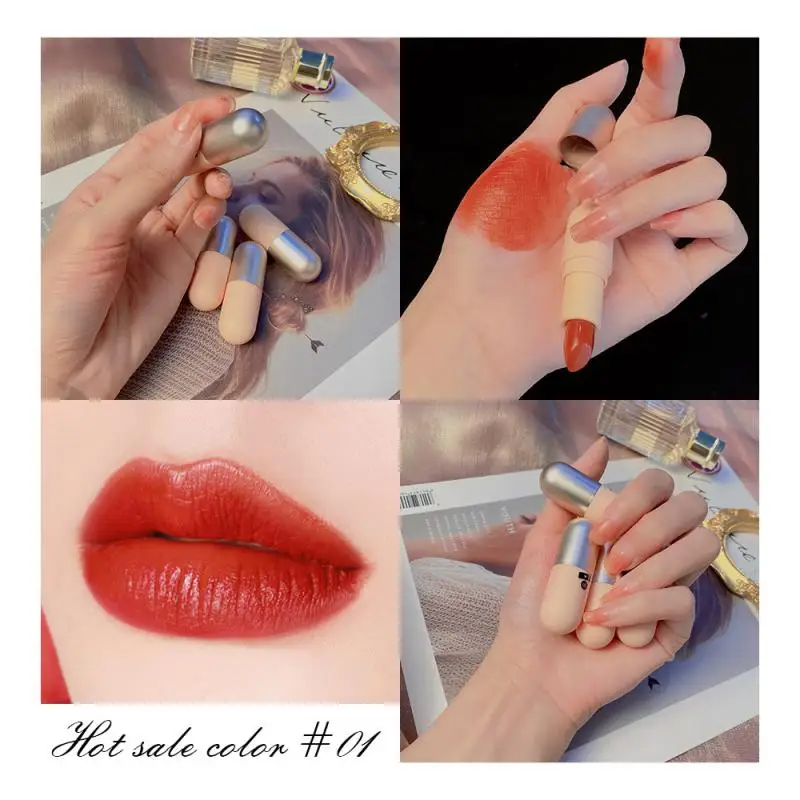 

Not Easy To Stain Cup Lipstick Capsule Matte Lipstick Foggy Velvet Matte Lip enamel lipstick Waterproof Long Lasting Cosmetics