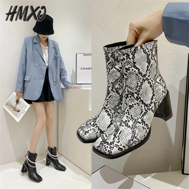 

Retro Retro Casual Square Heel Short Boots Women's Autumn and Winter Long Simple Martin Boots Side Zipper High Heel Women's Boot