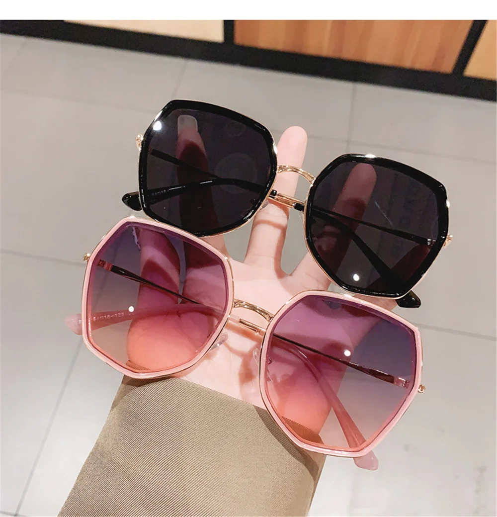 

Polygonal Women Sunglasses Female Big Frame Male Trendy Glasses 2022 Luxury Brand Designer Eyeglasses UV400 Sun Shades Eyewear