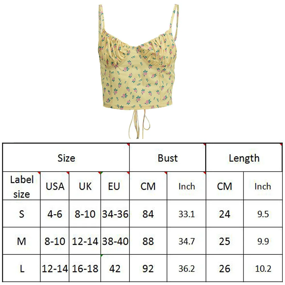 

Floral Print Y2k Crop Tops Women Summer Lace Up Patchwork Sexy Sleeveless Camisole Tops Backless 90s Camisole Beach Streetwear