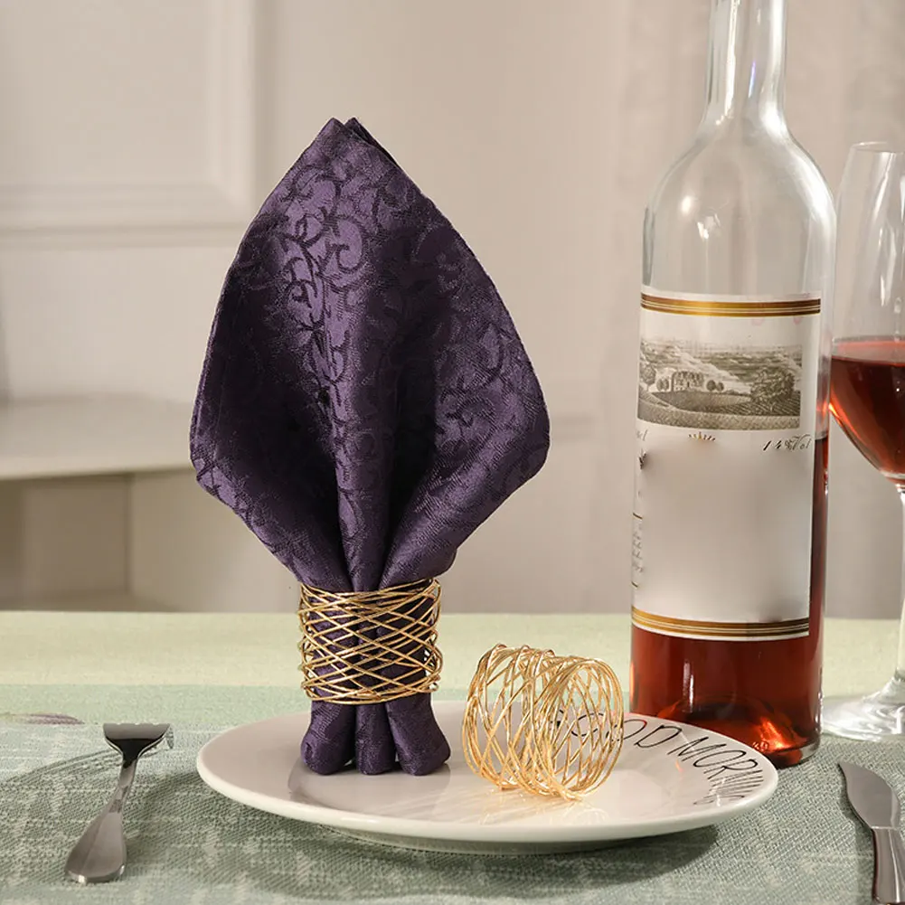 

6PCS Alloy Napkin Rings Wedding Napkin Rings Decoration Ring Table Decoration Accessories For Dinner Table Napkin Party Gold