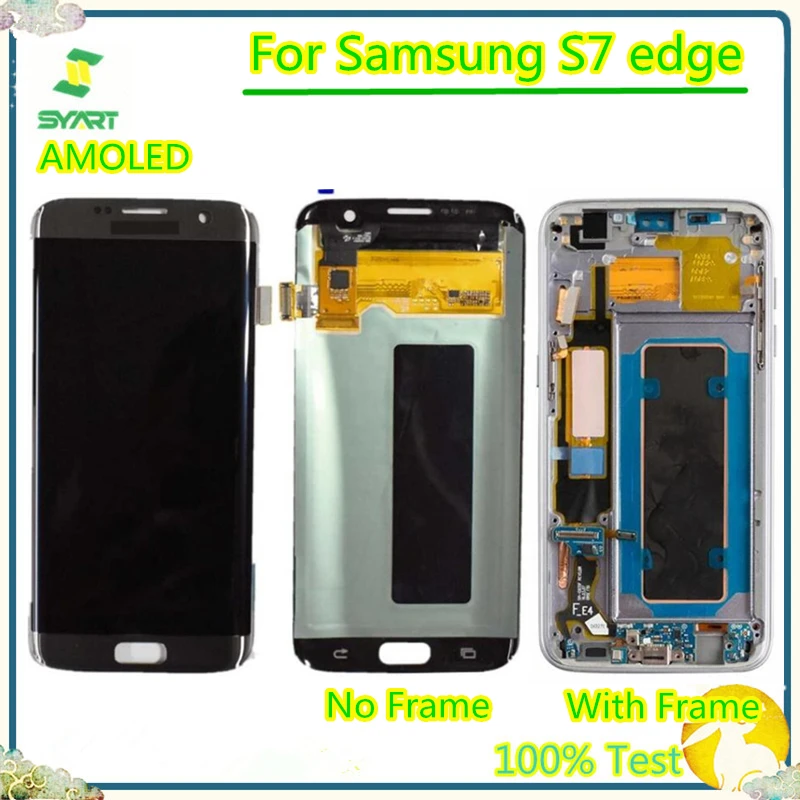 Для samsung Galaxy S7 Edge экран Super AMOLED 5," S7Edge G935 G935F SM-G935F ЖК-дисплей сенсорный дигитайзер в сборе с рамкой