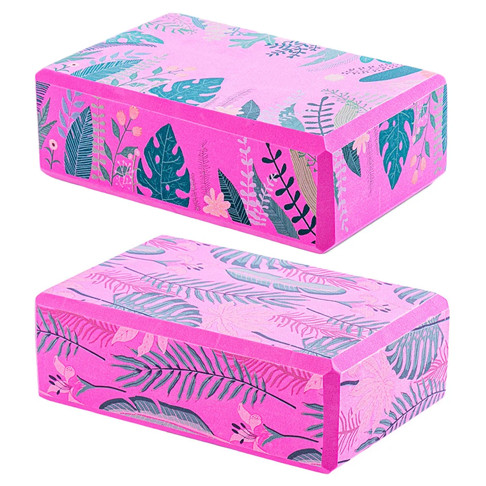 

2 Pcs 1 Set Lightweight Yoga Blocks Nonslip High-density Fitness Bricks (Rosy)