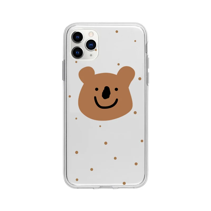 

Cute cartoon Koala phone case clear silicone cover for iphone xr xs max 11 pro 13 12 mini 7 8 plus x funny protective capa