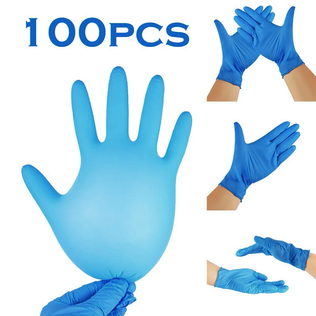 

100PC Nitrile Disposable Gloves Waterproof Powder Free Latex Gloves For Household Kitchen Laboratory Cleaning Gloves