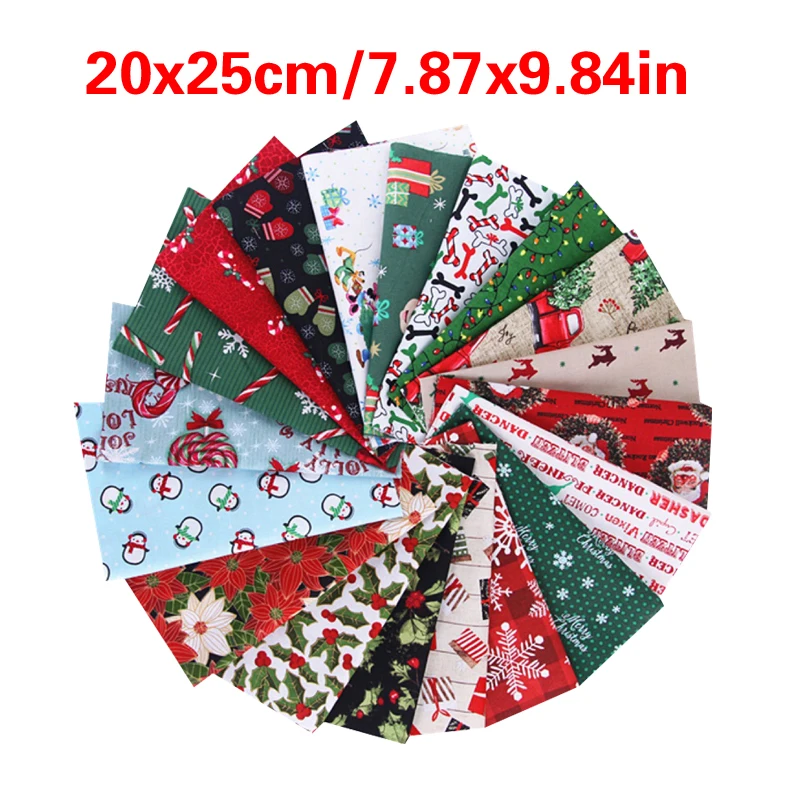 5/10 шт. Рождественская серия хлопчатобумажная ткань с принтом для шитья стеганые