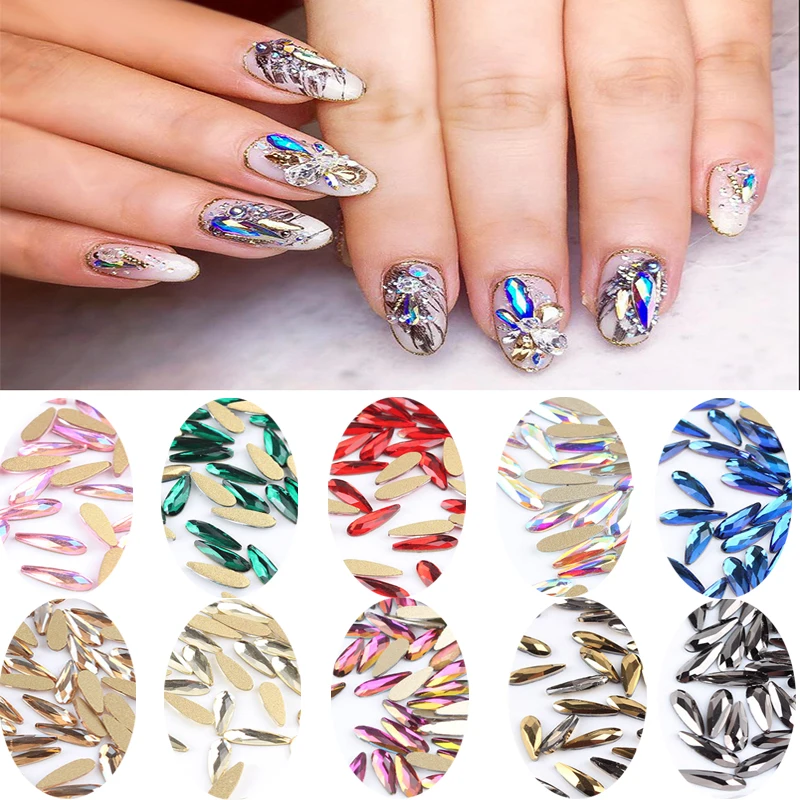 Новинка Маленькие стразы в форме семян дыни 2 5x8 мм для дизайна ногтей 26 цветов
