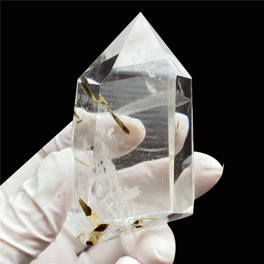 Рутиловая кварцевая палочка рутилированные кристаллы точечные волосы