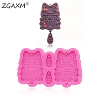lm405 shiny crossing animal earrings epoxy resin silicone molds diy jewelry making mould handmade chocolate cake fondant mold