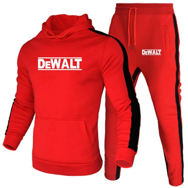 

2021 brand men's printing DEWALT 2 sportswear hooded sweatshirt + pants pullover hoodie sportswear suit casual men's clothing