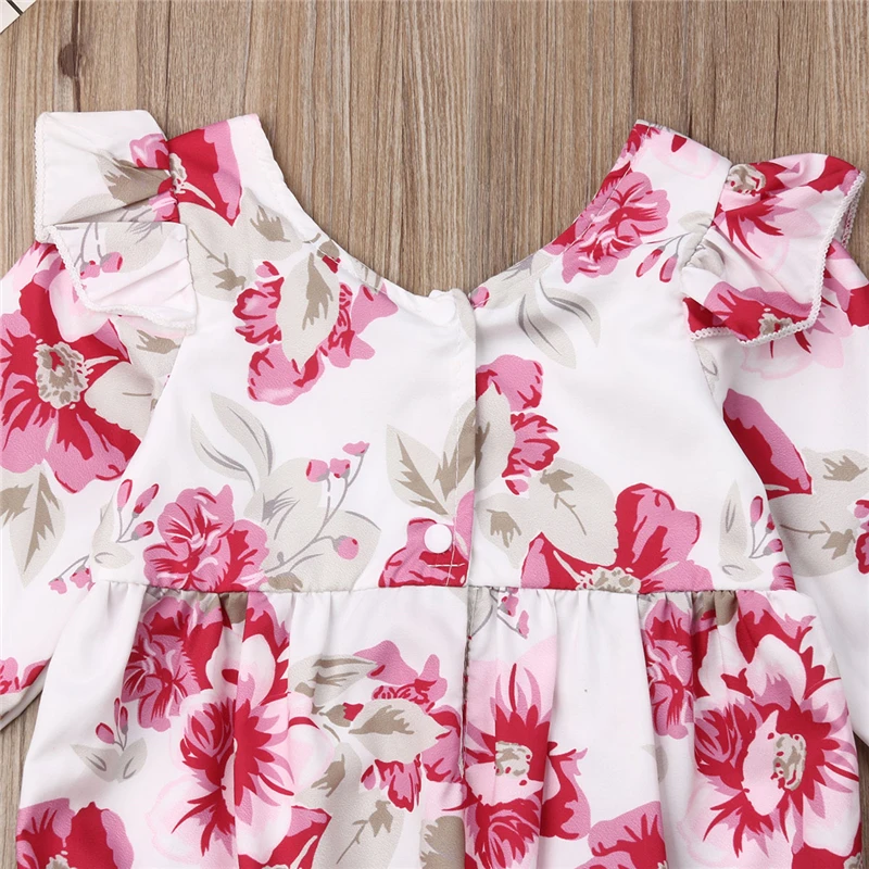 

New Newborn Sweet Baby Girl Floral Bodysuit Long Sleeve Ruffle Bodysuit Jumpsuit Playsuit Princess Baby Clothes Autumn Outfit