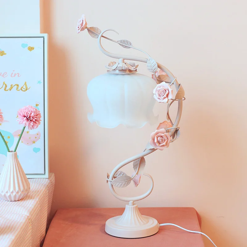 Американская сельская спальня принцесса розовая роза Сердце для девочек Детская