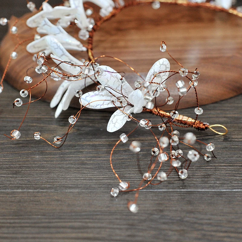 

HIMSTORY Vintage Retro Gold Crystal Wedding Hair Jewelry Accessories Handmade Headbands Leaf Vine Bridal Hairbands Hair Tiara